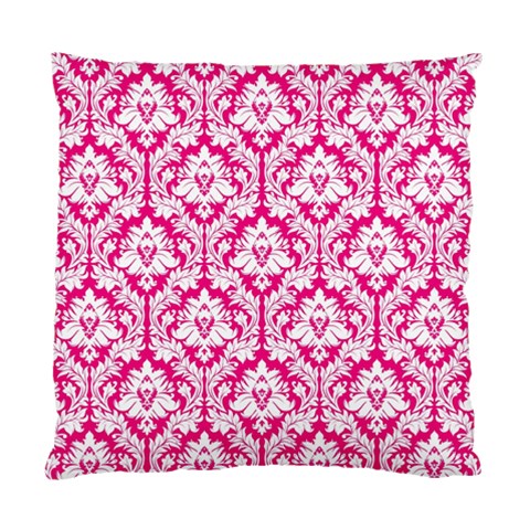 Hot Pink Damask Pattern Standard Cushion Case (One Side) from ArtsNow.com Front