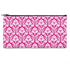 Hot Pink Damask Pattern Pencil Case from ArtsNow.com Front