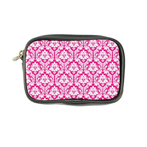 Hot Pink Damask Pattern Coin Purse from ArtsNow.com Front