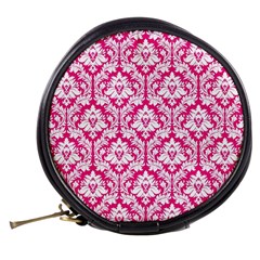 Hot Pink Damask Pattern Mini Makeup Bag from ArtsNow.com Back