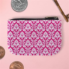 Hot Pink Damask Pattern Mini Coin Purse from ArtsNow.com Back