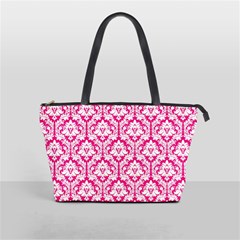 Hot Pink Damask Pattern Classic Shoulder Handbag from ArtsNow.com Front