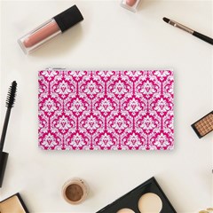 Hot Pink Damask Pattern Cosmetic Bag (Small) from ArtsNow.com Front