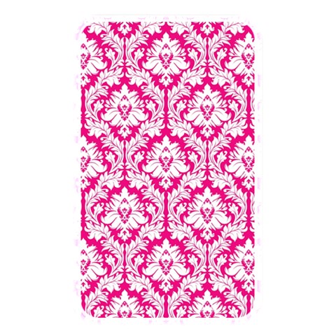 White On Hot Pink Damask Memory Card Reader (Rectangular) from ArtsNow.com Front