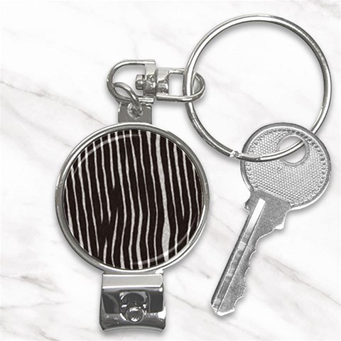 Zebra Nail Clippers Key Chain from ArtsNow.com Front