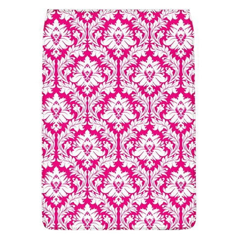 White On Hot Pink Damask Removable Flap Cover (Large) from ArtsNow.com Front