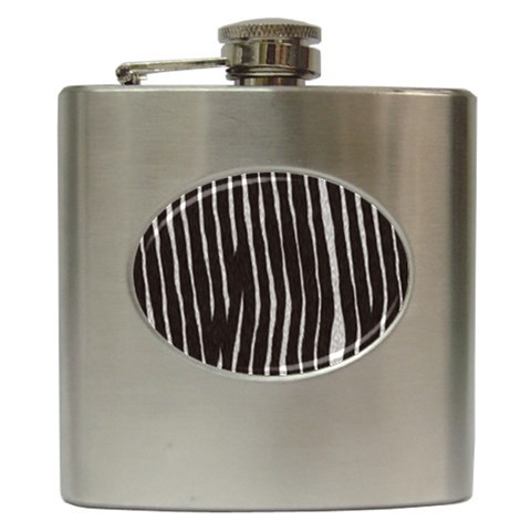 Zebra Hip Flask (6 oz) from ArtsNow.com Front