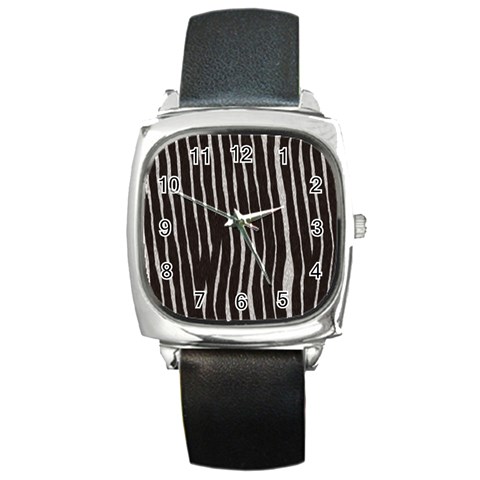 Zebra Square Metal Watch from ArtsNow.com Front