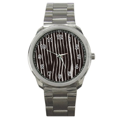 Zebra Sport Metal Watch from ArtsNow.com Front