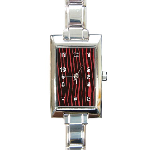 Zebra Rectangular Italian Charm Watch from ArtsNow.com Front