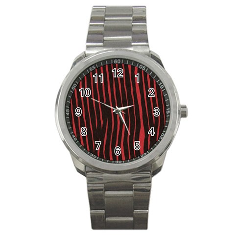 Zebra Sport Metal Watch from ArtsNow.com Front