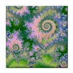 Rose Apple Green Dreams, Abstract Water Garden Ceramic Tile