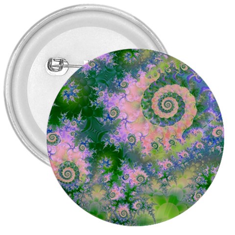 Rose Apple Green Dreams, Abstract Water Garden 3  Button from ArtsNow.com Front