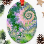 Rose Apple Green Dreams, Abstract Water Garden Oval Ornament