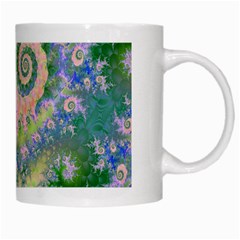 Rose Apple Green Dreams, Abstract Water Garden White Coffee Mug from ArtsNow.com Right