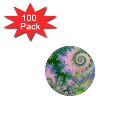 Rose Apple Green Dreams, Abstract Water Garden 1  Mini Button Magnet (100 pack) from ArtsNow.com Front