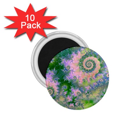 Rose Apple Green Dreams, Abstract Water Garden 1.75  Button Magnet (10 pack) from ArtsNow.com Front