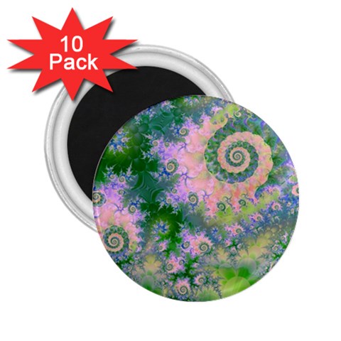 Rose Apple Green Dreams, Abstract Water Garden 2.25  Button Magnet (10 pack) from ArtsNow.com Front