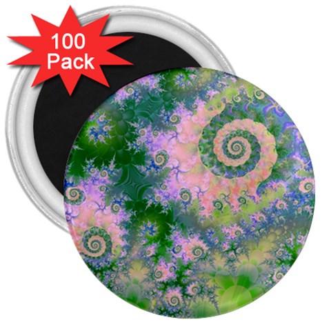 Rose Apple Green Dreams, Abstract Water Garden 3  Button Magnet (100 pack) from ArtsNow.com Front