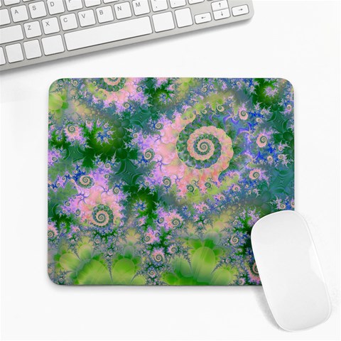 Rose Apple Green Dreams, Abstract Water Garden Large Mouse Pad (Rectangle) from ArtsNow.com Front