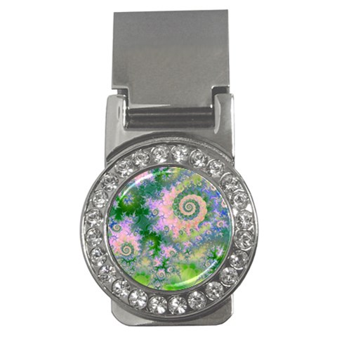 Rose Apple Green Dreams, Abstract Water Garden Money Clip (CZ) from ArtsNow.com Front