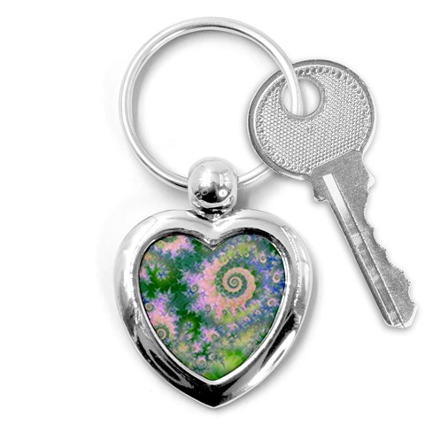 Rose Apple Green Dreams, Abstract Water Garden Key Chain (Heart) from ArtsNow.com Front