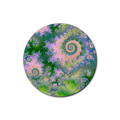 Rose Apple Green Dreams, Abstract Water Garden Drink Coaster (Round) from ArtsNow.com Front