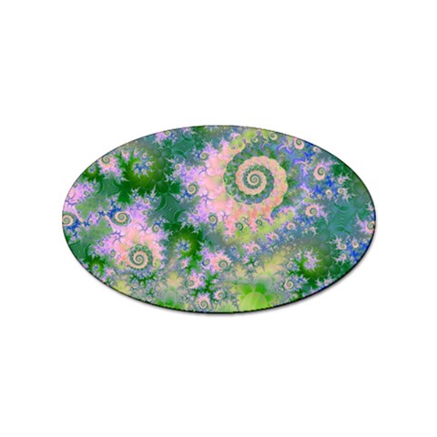 Rose Apple Green Dreams, Abstract Water Garden Sticker (Oval) from ArtsNow.com Front