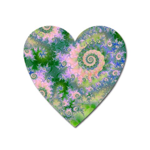 Rose Apple Green Dreams, Abstract Water Garden Magnet (Heart) from ArtsNow.com Front