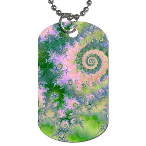 Rose Apple Green Dreams, Abstract Water Garden Dog Tag (One Sided) from ArtsNow.com Front