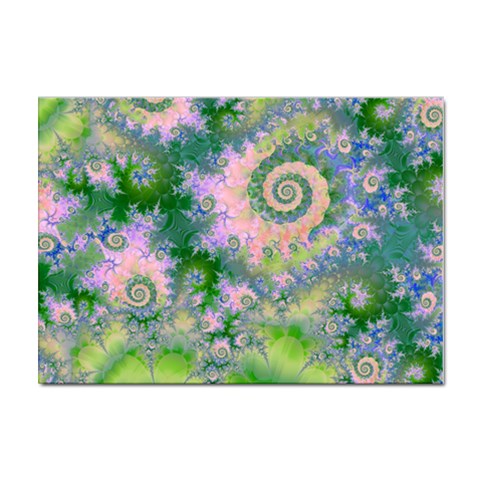 Rose Apple Green Dreams, Abstract Water Garden A4 Sticker 100 Pack from ArtsNow.com Front