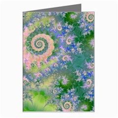 Rose Apple Green Dreams, Abstract Water Garden Greeting Card from ArtsNow.com Left