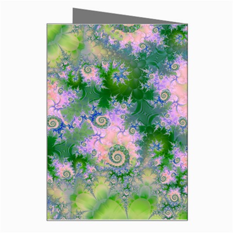 Rose Apple Green Dreams, Abstract Water Garden Greeting Card from ArtsNow.com Right