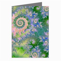 Rose Apple Green Dreams, Abstract Water Garden Greeting Card (8 Pack) from ArtsNow.com Left