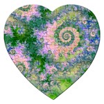 Rose Apple Green Dreams, Abstract Water Garden Jigsaw Puzzle (Heart)