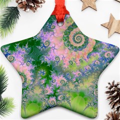 Rose Apple Green Dreams, Abstract Water Garden Star Ornament (Two Sides) from ArtsNow.com Front