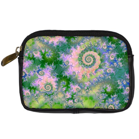 Rose Apple Green Dreams, Abstract Water Garden Digital Camera Leather Case from ArtsNow.com Front