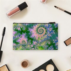 Rose Apple Green Dreams, Abstract Water Garden Cosmetic Bag (Small) from ArtsNow.com Back