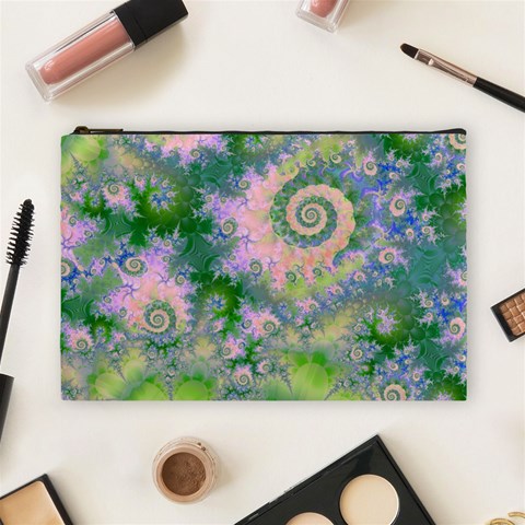 Rose Apple Green Dreams, Abstract Water Garden Cosmetic Bag (Large) from ArtsNow.com Front