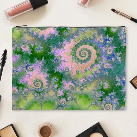 Rose Apple Green Dreams, Abstract Water Garden Cosmetic Bag (XL) from ArtsNow.com Front