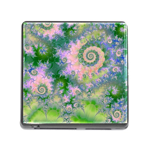 Rose Apple Green Dreams, Abstract Water Garden Memory Card Reader with Storage (Square) from ArtsNow.com Front