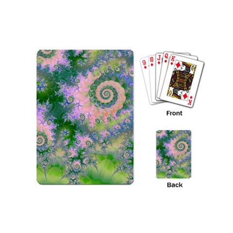 Rose Apple Green Dreams, Abstract Water Garden Playing Cards (Mini) from ArtsNow.com Back