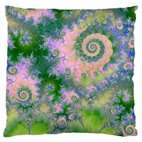 Rose Apple Green Dreams, Abstract Water Garden Large Cushion Case (Single Sided)  from ArtsNow.com Front