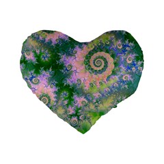 Rose Apple Green Dreams, Abstract Water Garden 16  Premium Heart Shape Cushion  from ArtsNow.com Front