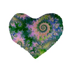 Rose Apple Green Dreams, Abstract Water Garden 16  Premium Heart Shape Cushion  from ArtsNow.com Back