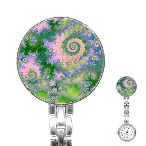 Rose Apple Green Dreams, Abstract Water Garden Stainless Steel Nurses Watch from ArtsNow.com Front