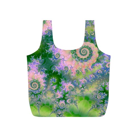 Rose Apple Green Dreams, Abstract Water Garden Reusable Bag (S) from ArtsNow.com Front