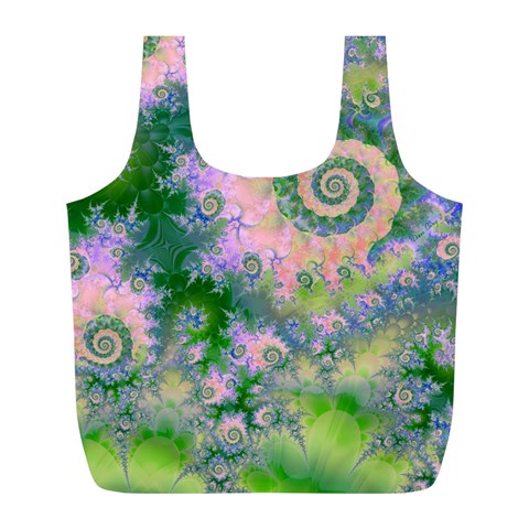 Rose Apple Green Dreams, Abstract Water Garden Reusable Bag (L) from ArtsNow.com Front