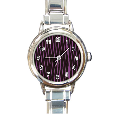 Zebra Round Italian Charm Watch from ArtsNow.com Front