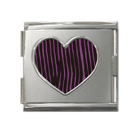 Zebra Mega Link Heart Italian Charm (18mm) from ArtsNow.com Front